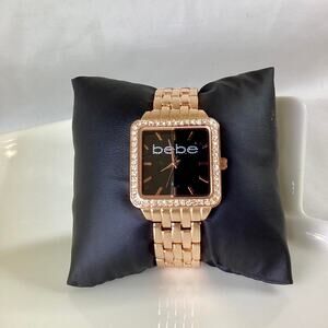 Bebe square face metal watch